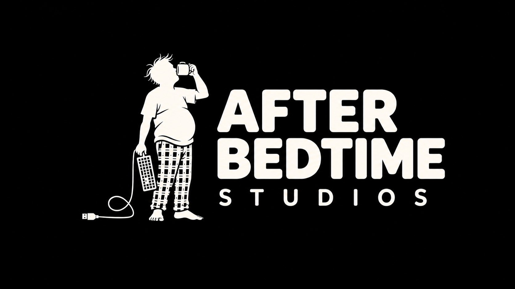 The original After Bedtime Studios visual reference with the dad, keyboard, and studio name